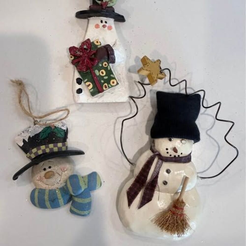 Set of 3 Snowman Christmas Ornaments